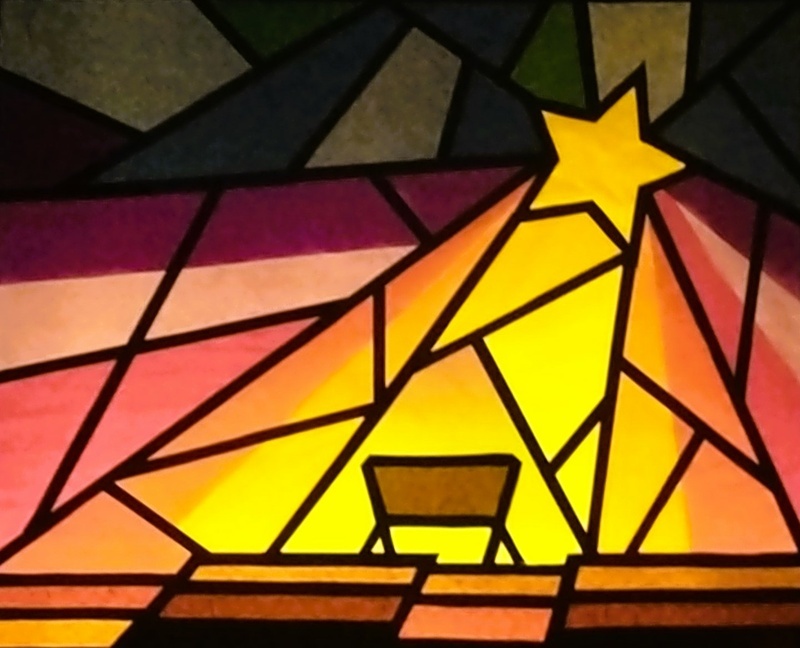 Krippe Fensterbild Anita Göbel Krippe Fensterbild Anita Göbel